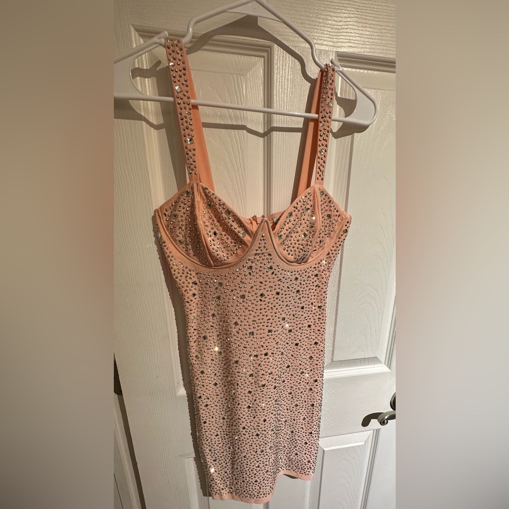 Fashion Nova- Mini Sequin Dress in Light Pink
